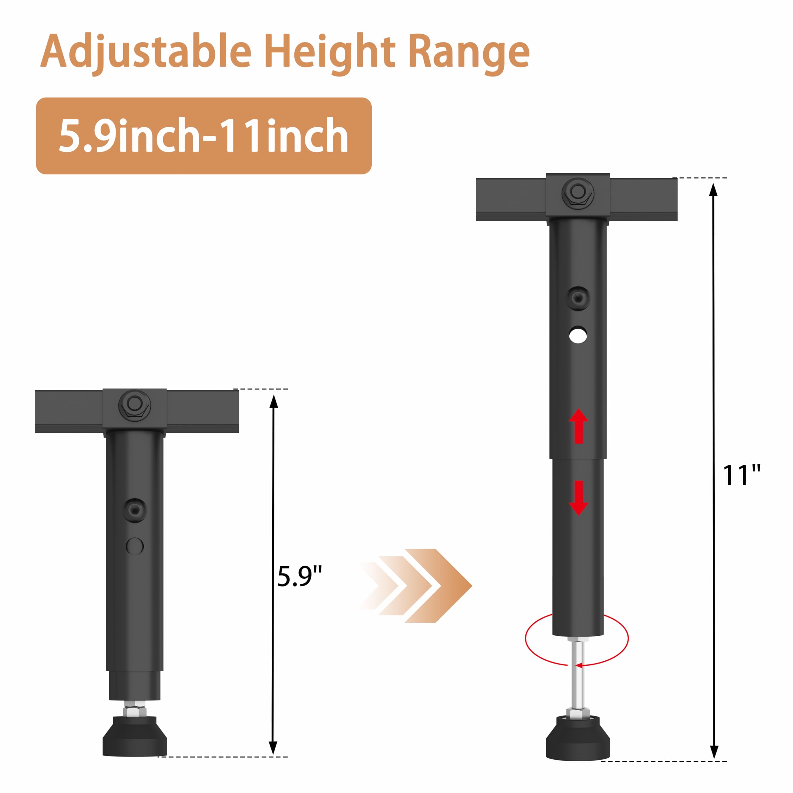 Debercu sturdy center beams reinforce the frame without bowing or bending.