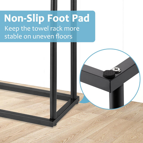 DECLUTTR compact towel rack fits small bathrooms or poolside corners.