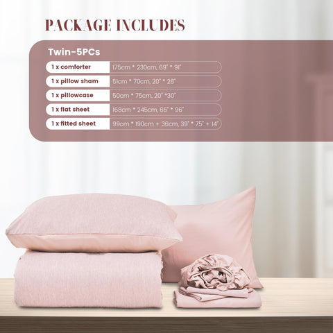 DECMAY pink bed décor shot suggests easy room integration with modern spaces.