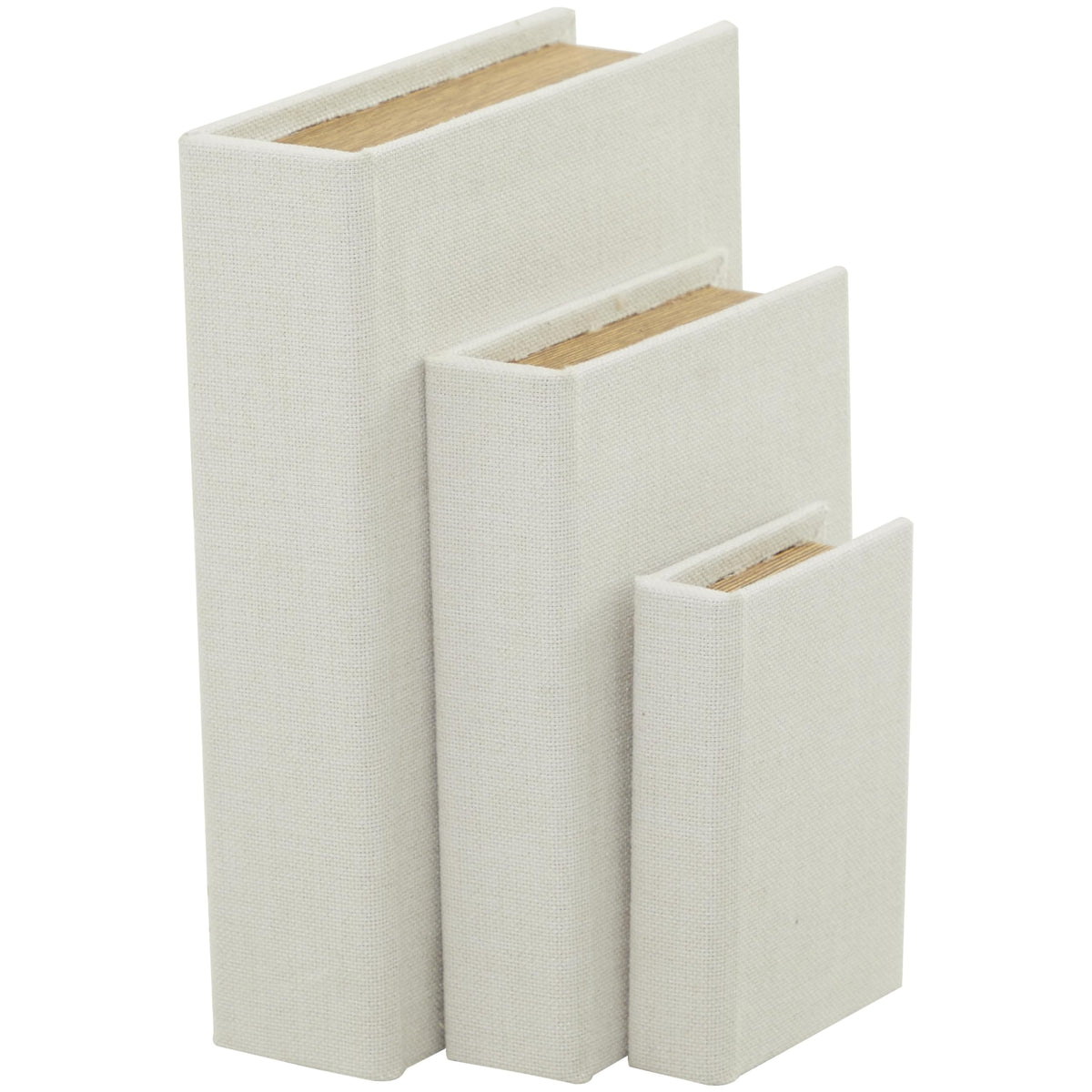 Deco 79 linen fabric decorative box 12-inch white for stylish shelf storage