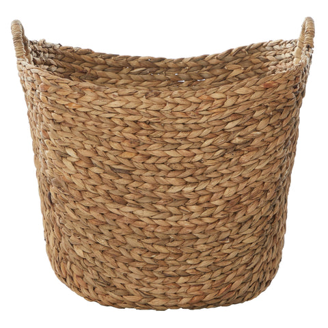 Deco 79 decorative seagrass basket elevates shelves and living spaces.