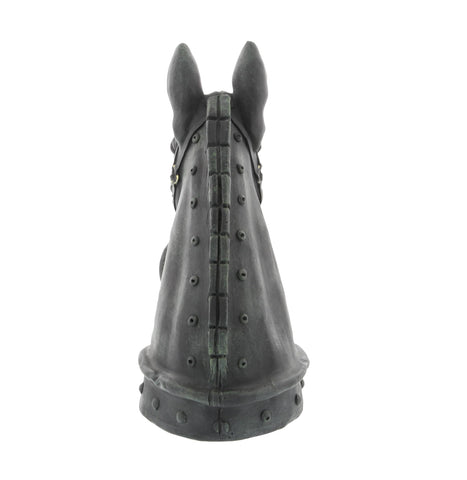 Deco 79 horse hitching post decorates shelves with refined elegance.