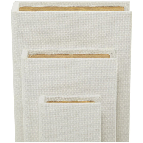 Deco 79 white linen rectangular keepsake box for modern décor accents