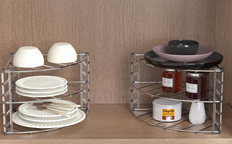 Easy assembly for quick kitchen organization and decluttering.