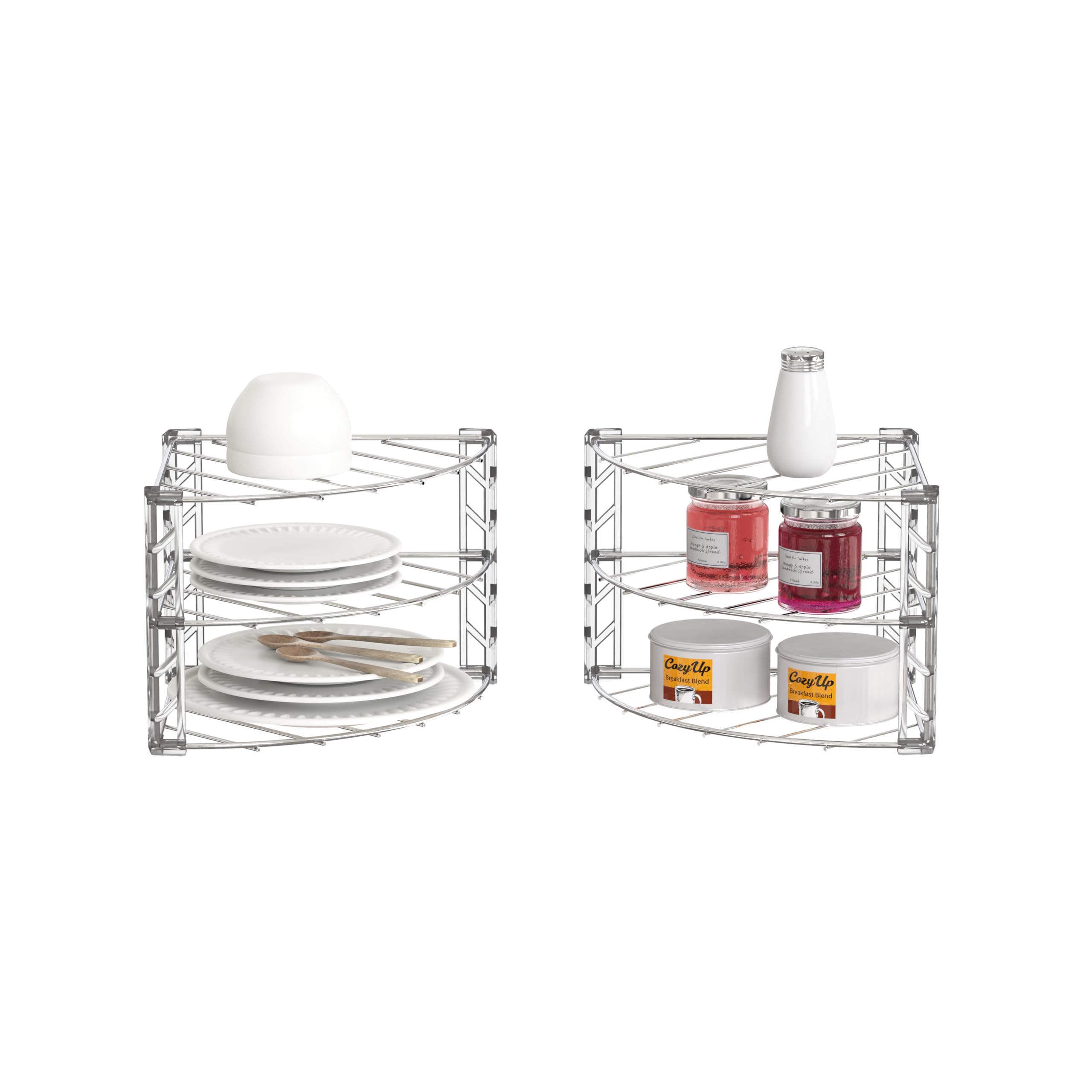 Compact 9.8 by 9.8 inches fits tight cabinet corners.
