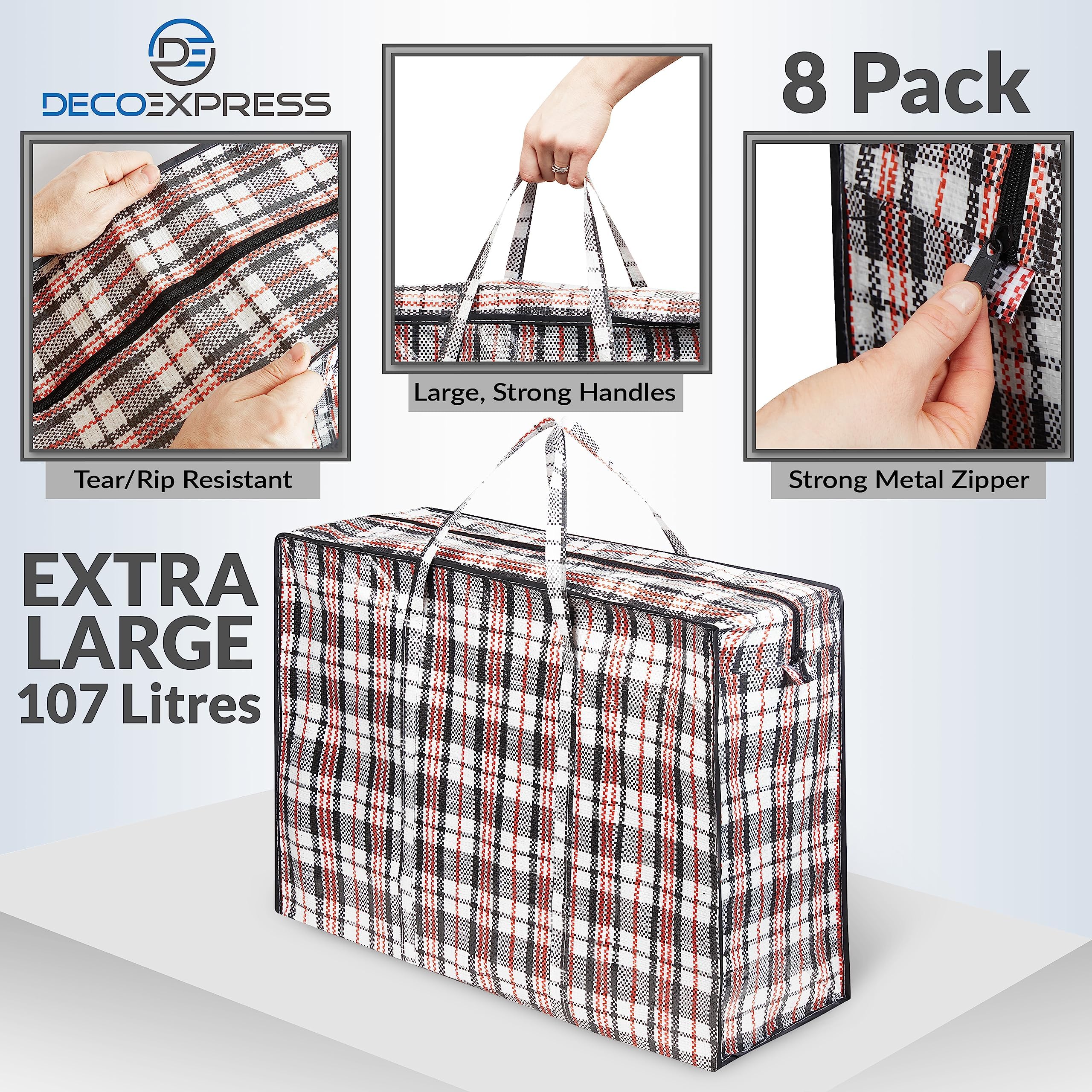 DECO EXPRESS laundry storage bag ready for apartment or dorm laundry days.