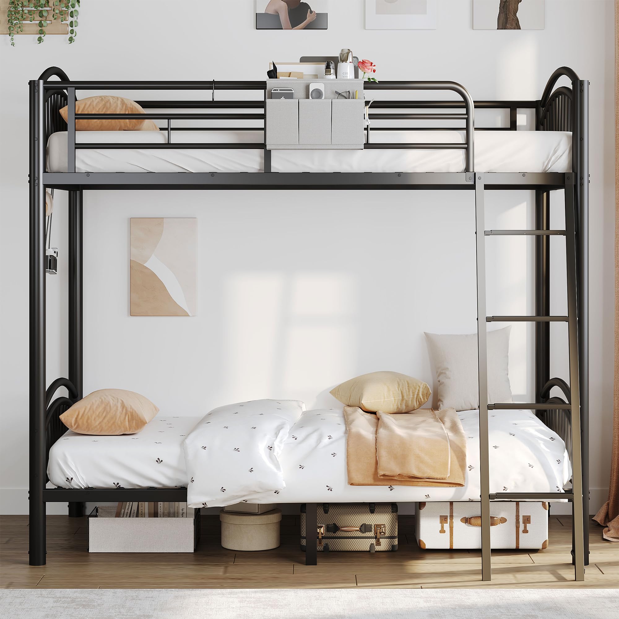 Decofy bunk bed convertible ladder for left or right side installation