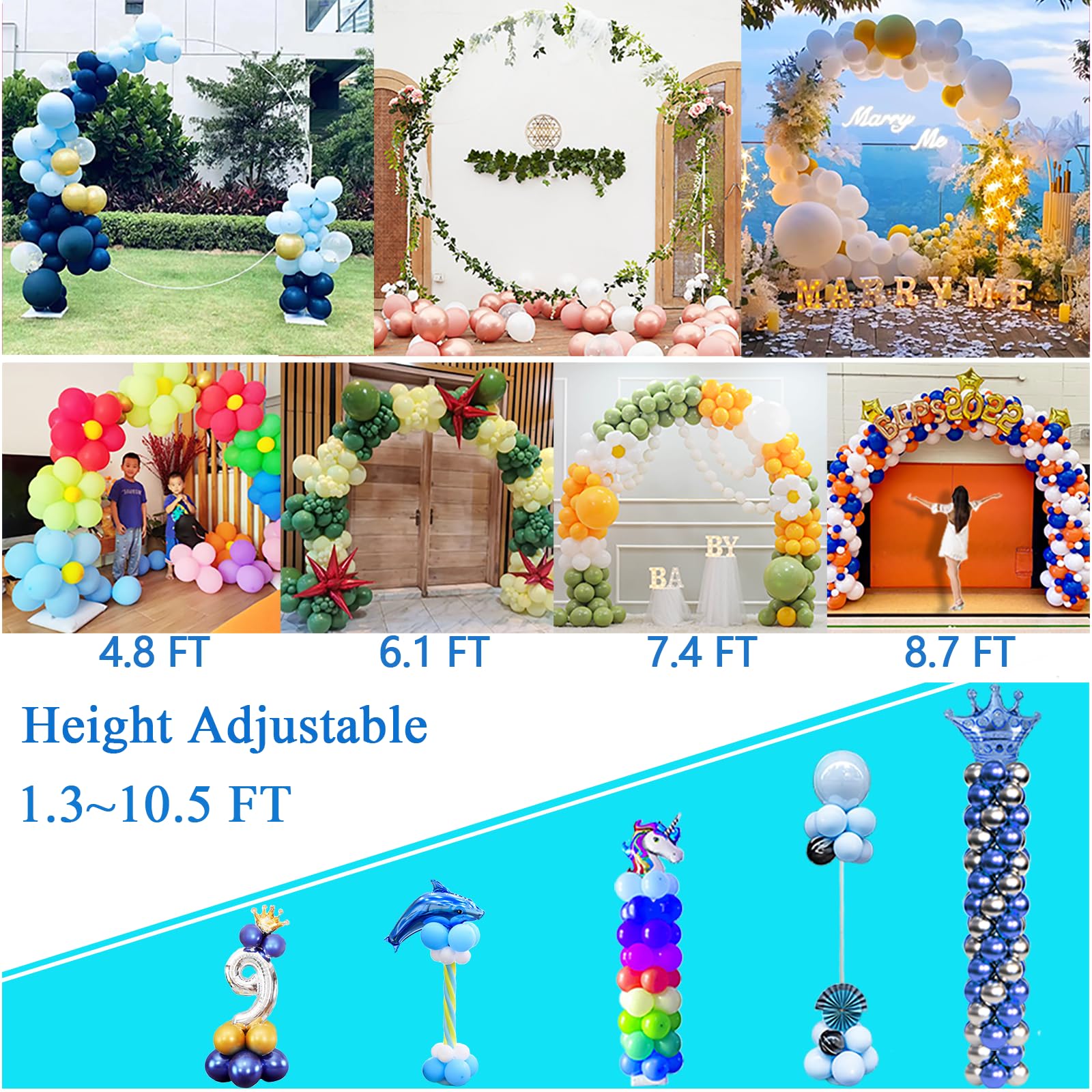 Decojoy durable iron rods ensure long-lasting arch for multiple celebrations.