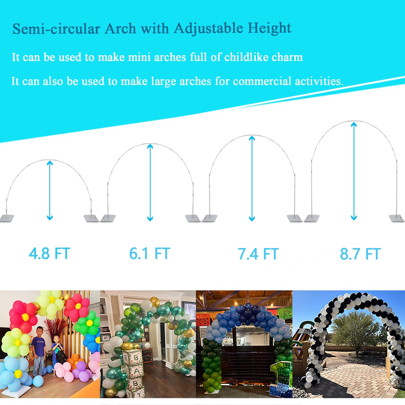 Decojoy height-adjustable columns offer sturdy support for reusable setups.