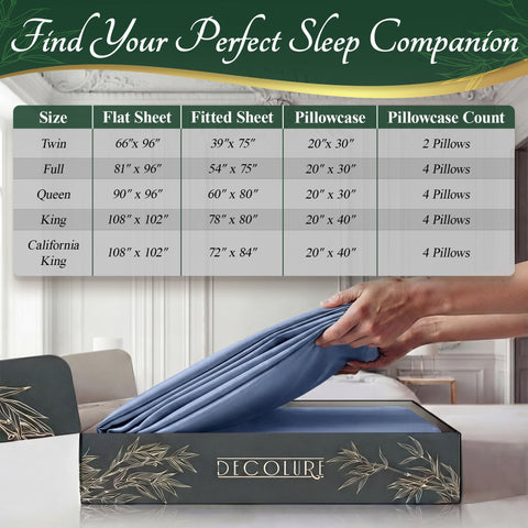 Bedroom ambience with Decolure sheets promoting a serene sleep environment.