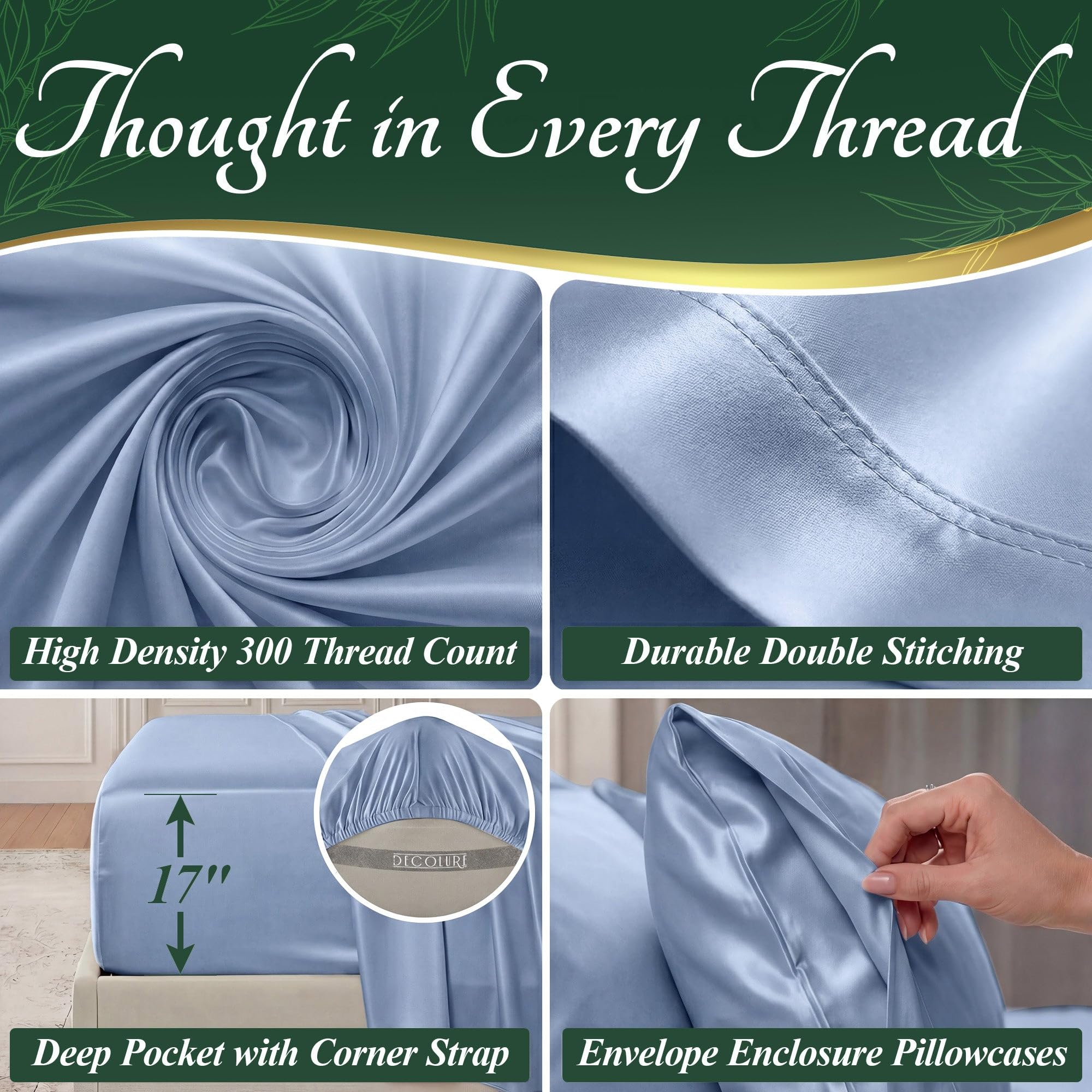 Close-up of Decolure double stitching confirms lasting durability and strength.