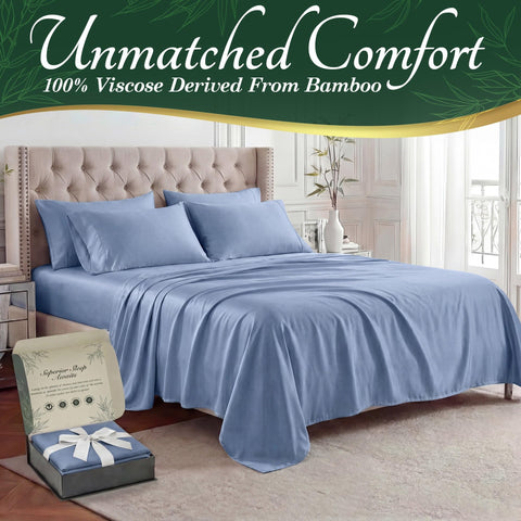 Decolure bamboo queen fitted sheet with deep pocket keeps mattress securely covered.