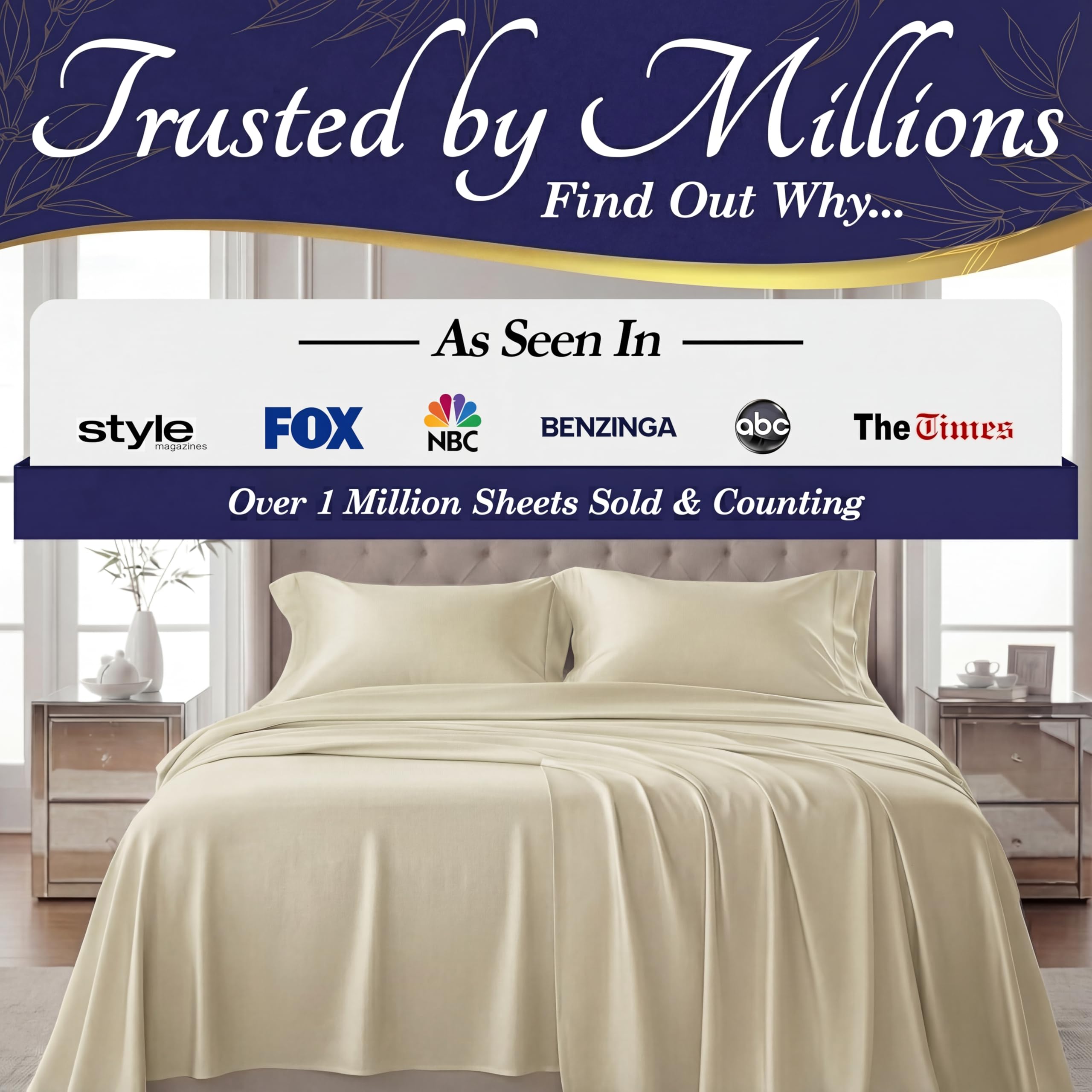 DECOLURE bamboo sheets close-up highlighting silky weave and breathable fabric