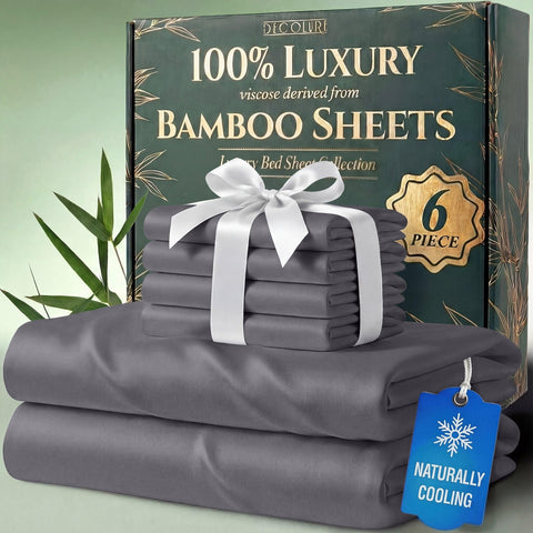 Decolure bamboo king flat sheet showcases silky softness and cooling touch