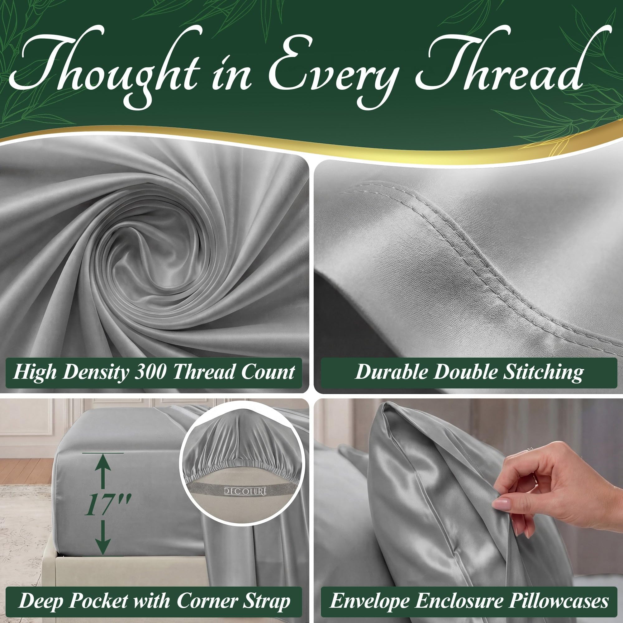 DECOLURE bamboo sheets packaging display — premium quality and ready to use