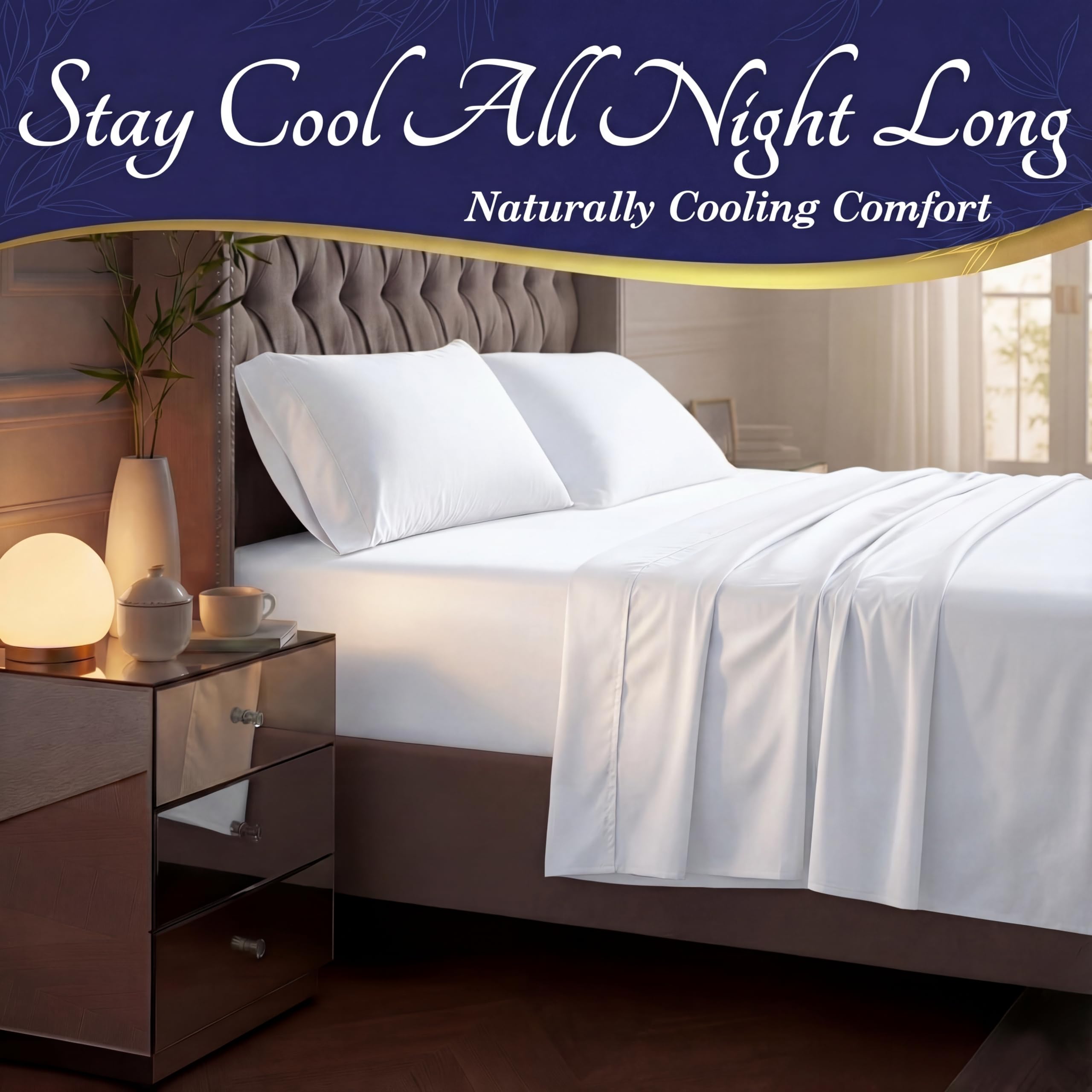 DECOLURE bamboo pillow cases set on a bed for smooth, hypoallergenic sleep