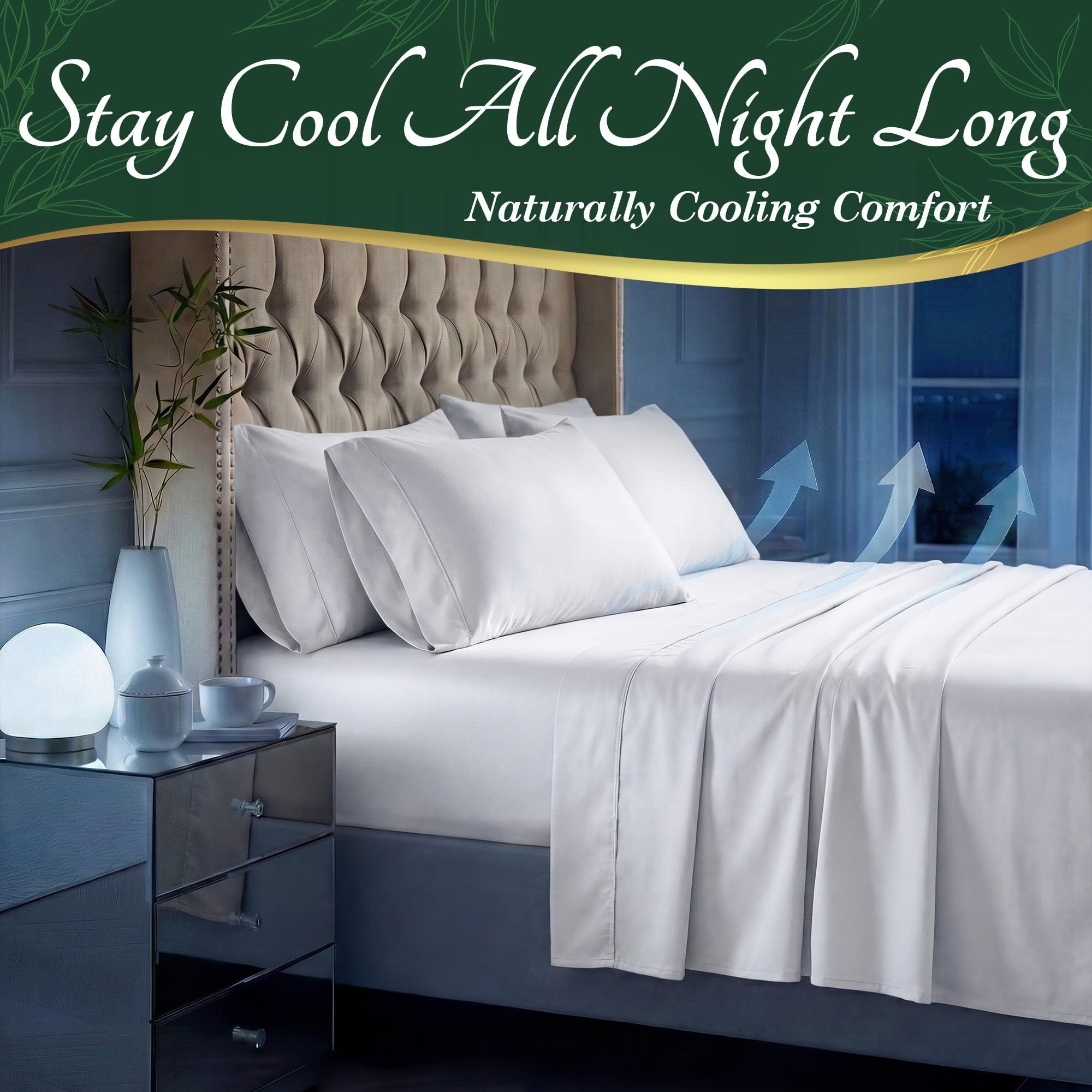 DECOLURE bamboo king pillow cases four-pack offer smooth texture and softness.