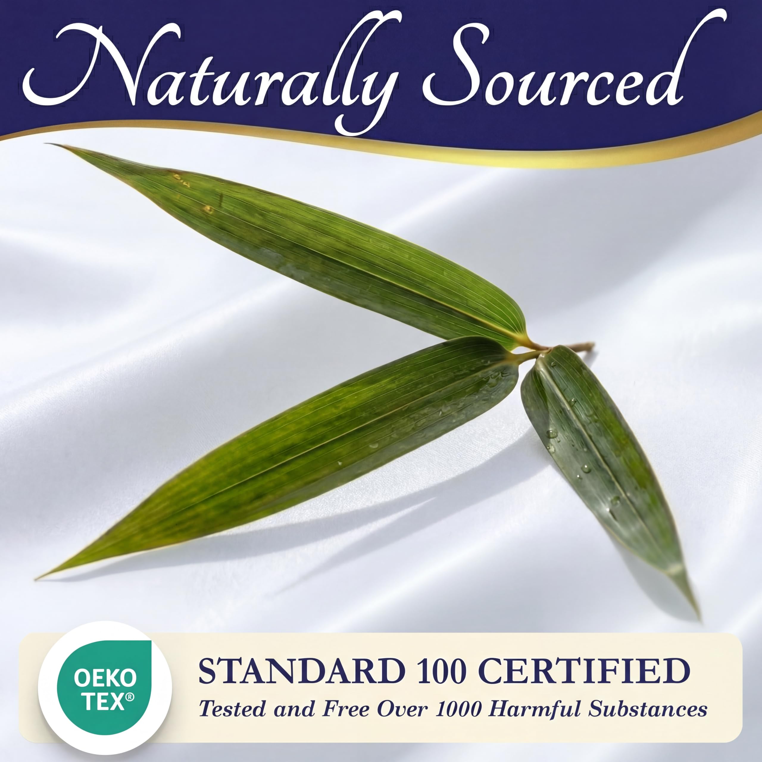 DECOLURE double-stitched bamboo sheets detail showing durability