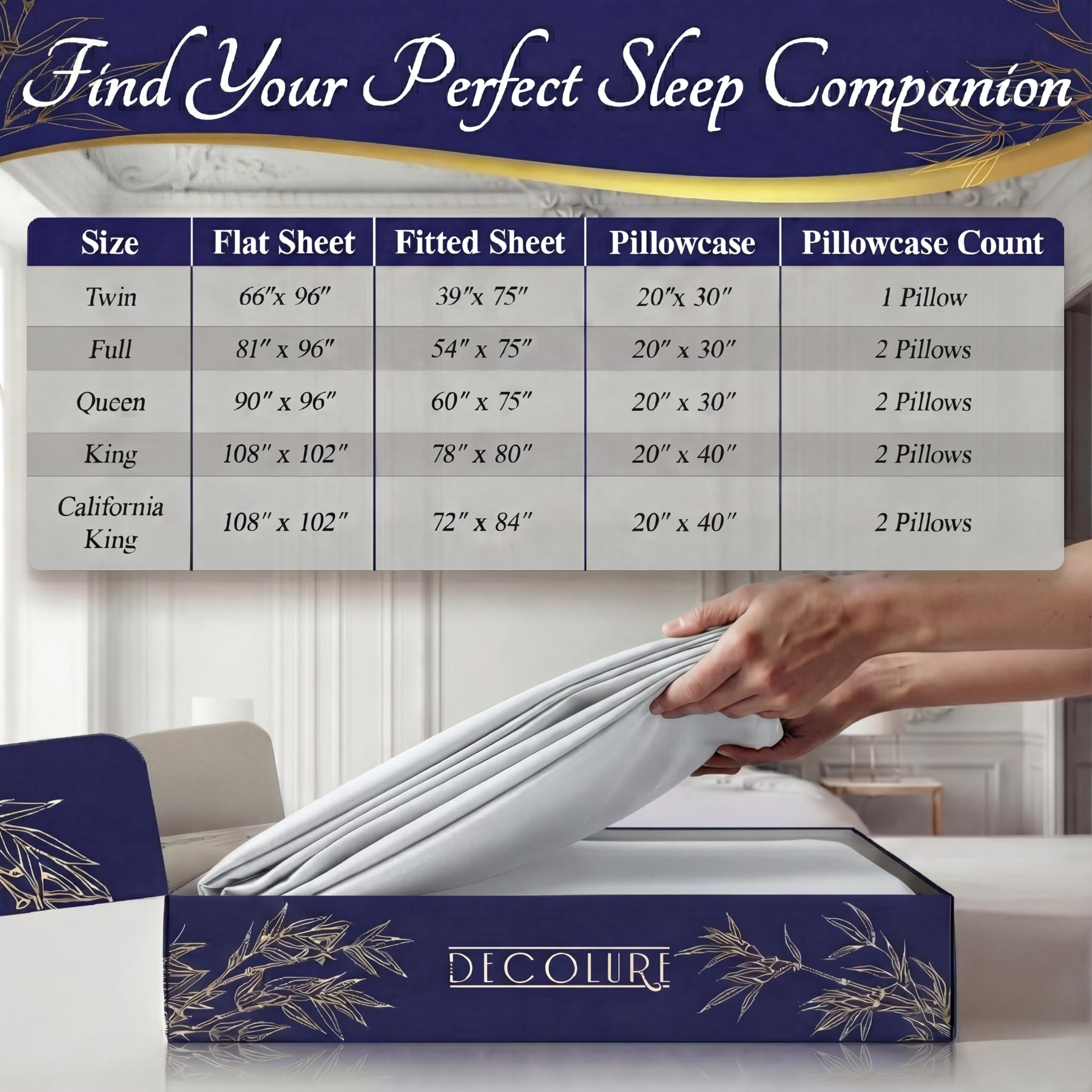 DECOLURE bamboo sheets wash care image demonstrating easy maintenance