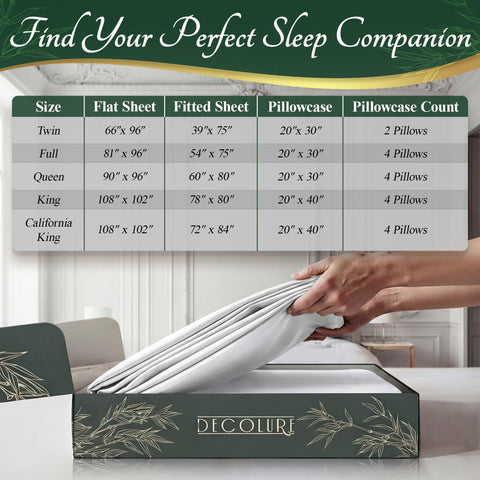 DECOLURE king 6-piece set provides complete styling with easy setup.