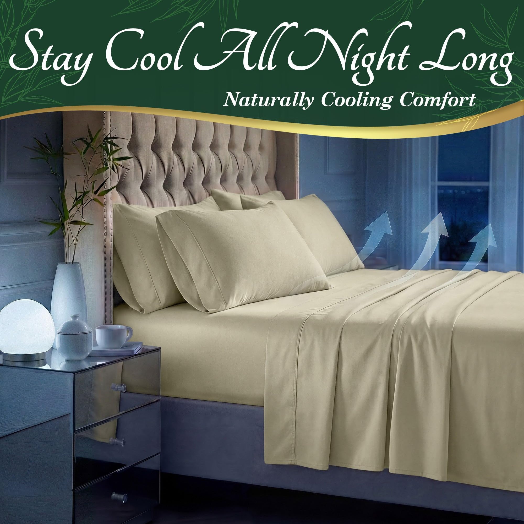 DECOLURE bamboo pillowcases 4-pack for crisp, cool mornings