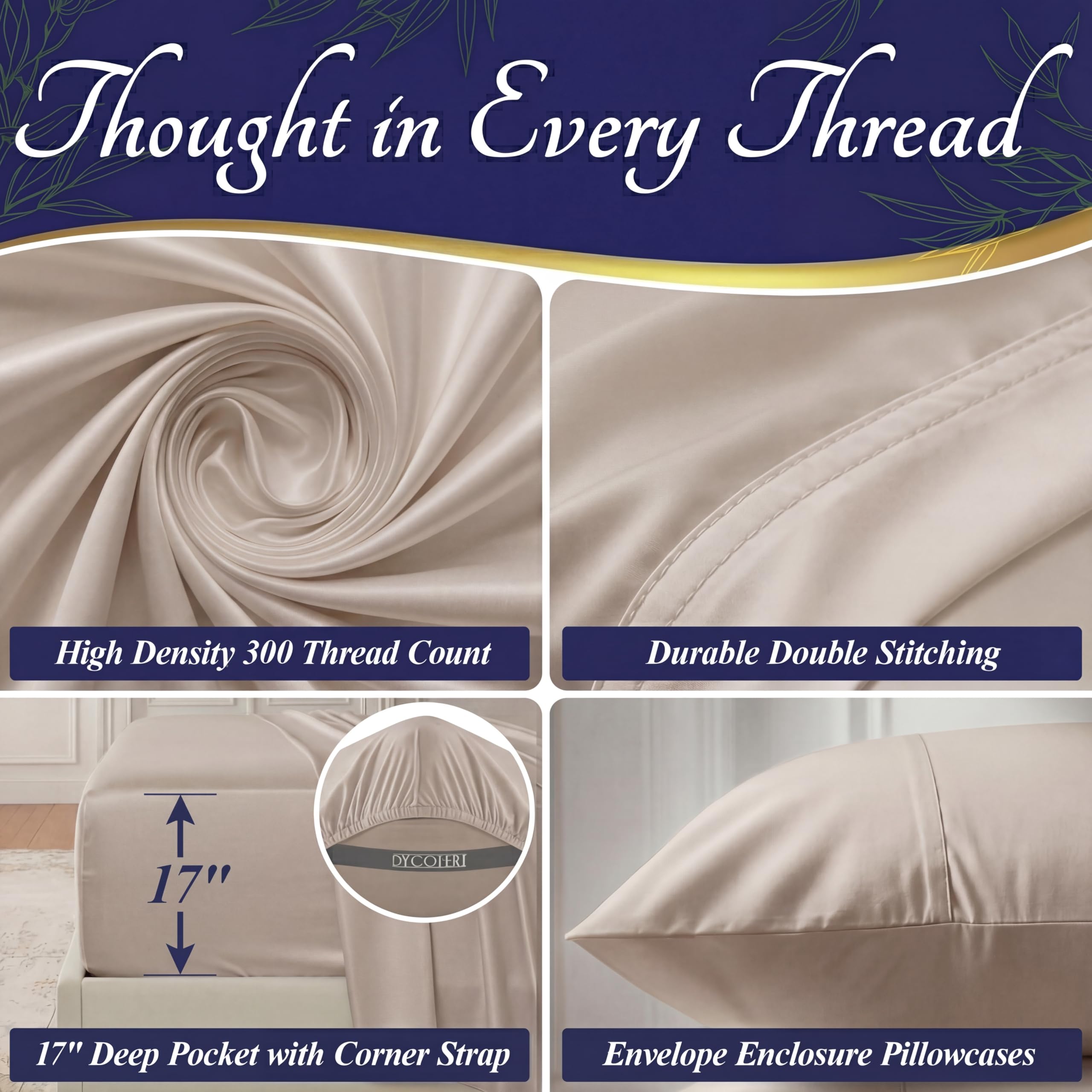 DECOLURE double-stitching adds durability for longer life and repeated washing