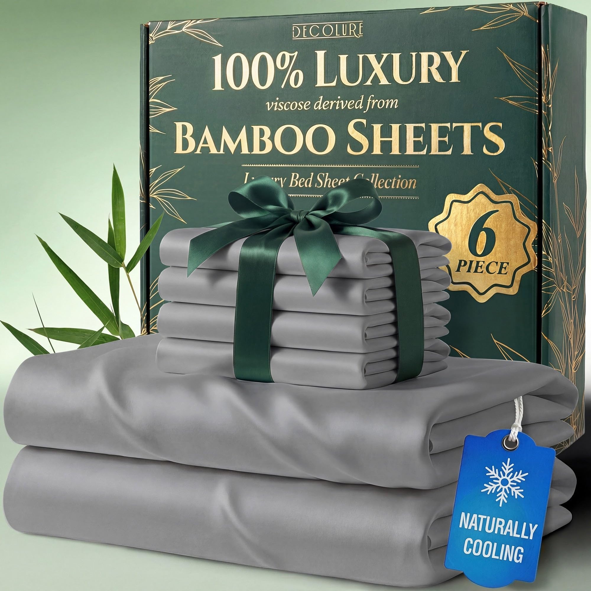 DECOLURE bamboo sheets deliver luxurious softness for queen beds with silky texture and allergy-friendly comfort.
