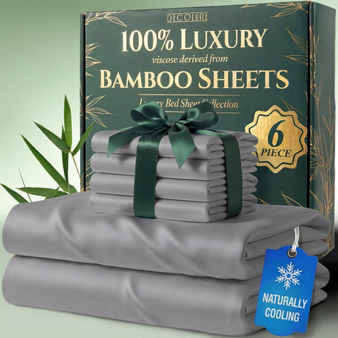DECOLURE bamboo sheets deliver luxurious softness for queen beds with silky texture and allergy-friendly comfort.