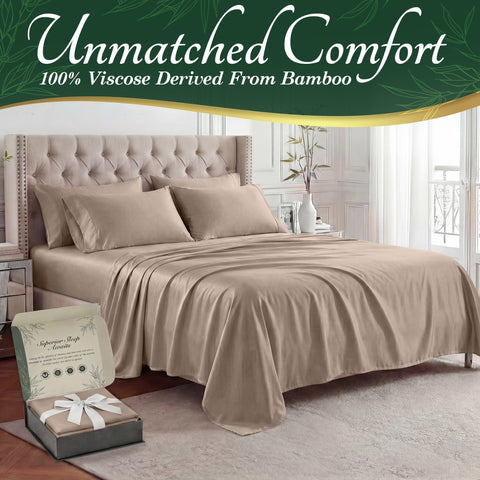 DECOLURE king-size fitted sheet 78x80 with 17-inch pockets provides secure fit and smooth surface.