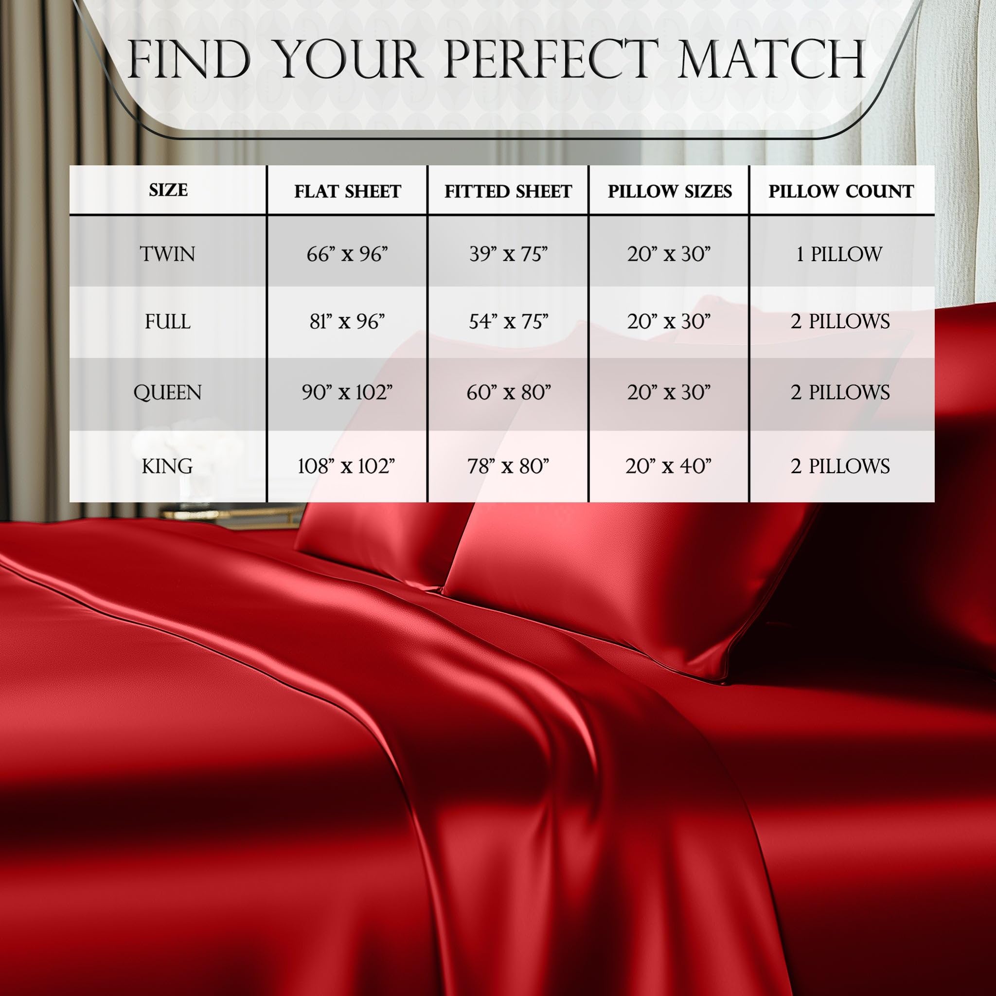 DECOLURE gift-ready packaging makes the red satin set ideal for gifting.