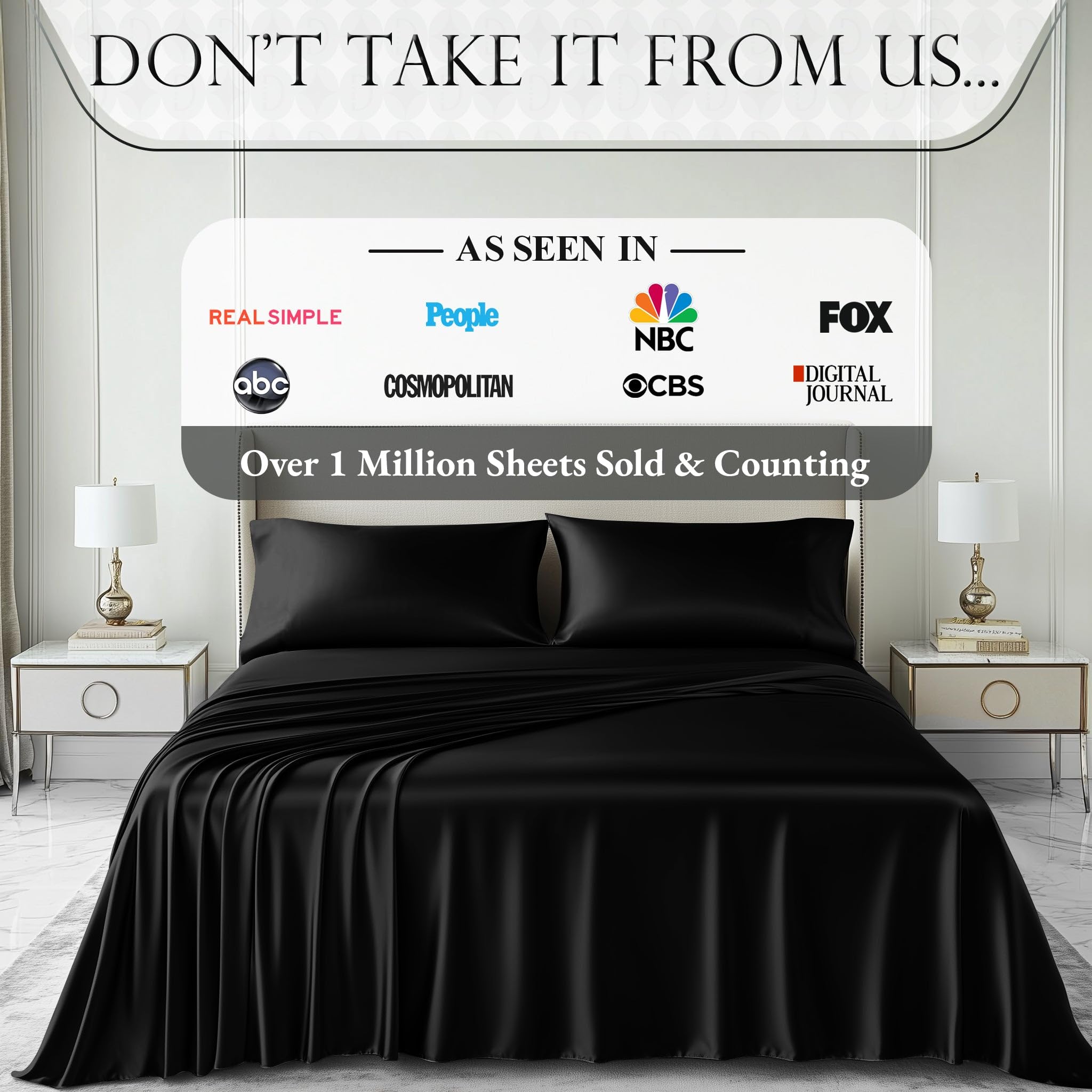 DECOLURE satin bed sheets are machine washable and fade-resistant for easy care.