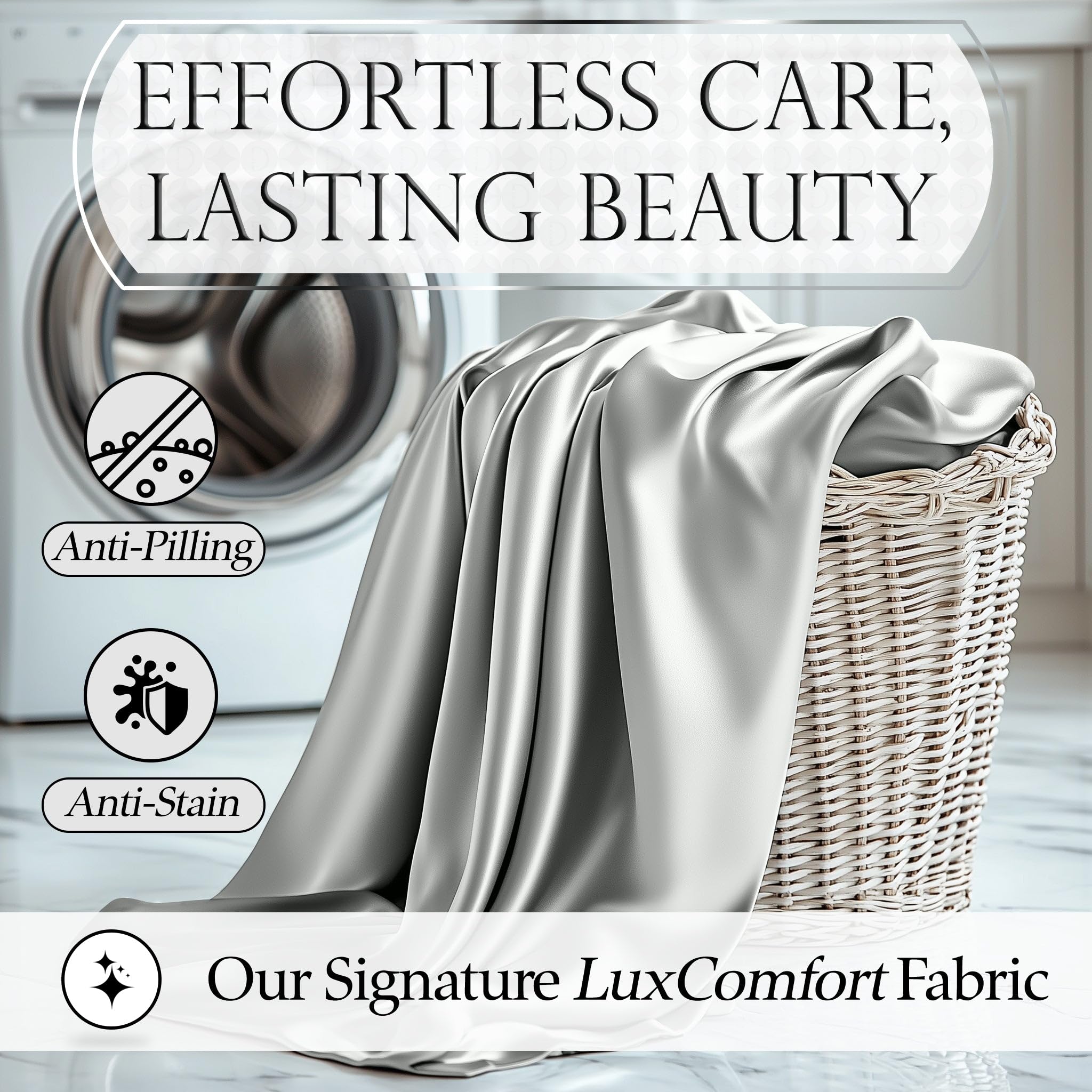 Decolure satin four-piece set packaging in grey