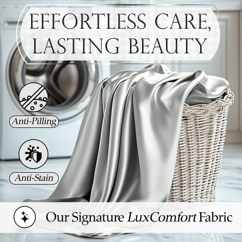 Decolure satin four-piece set packaging in grey