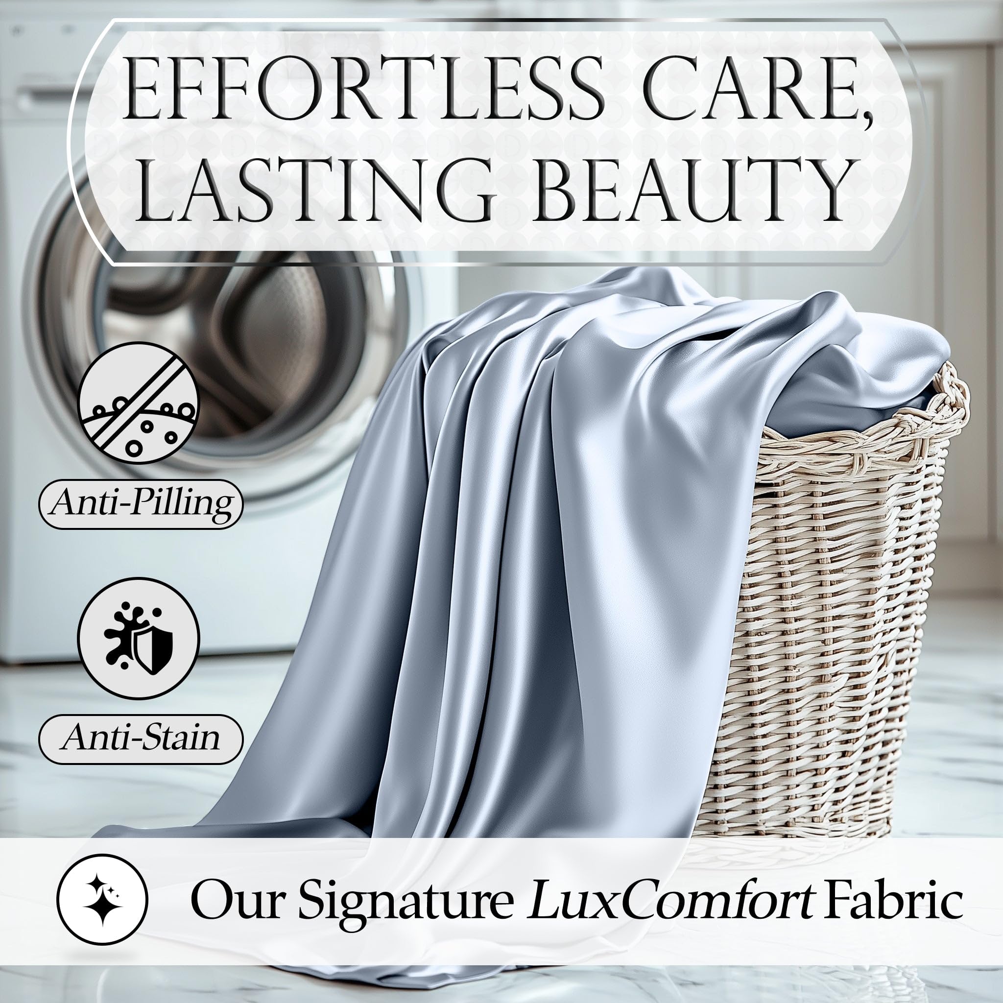 Decolure satin sheets baby blue luxurious silky texture feels premium.