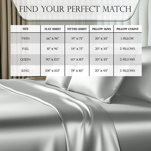 Decolure satin wrinkle-free sheets grey for easy care