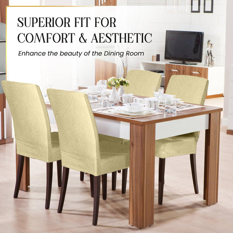 Wipe-clean or machine-washable beige chair cover for easy maintenance