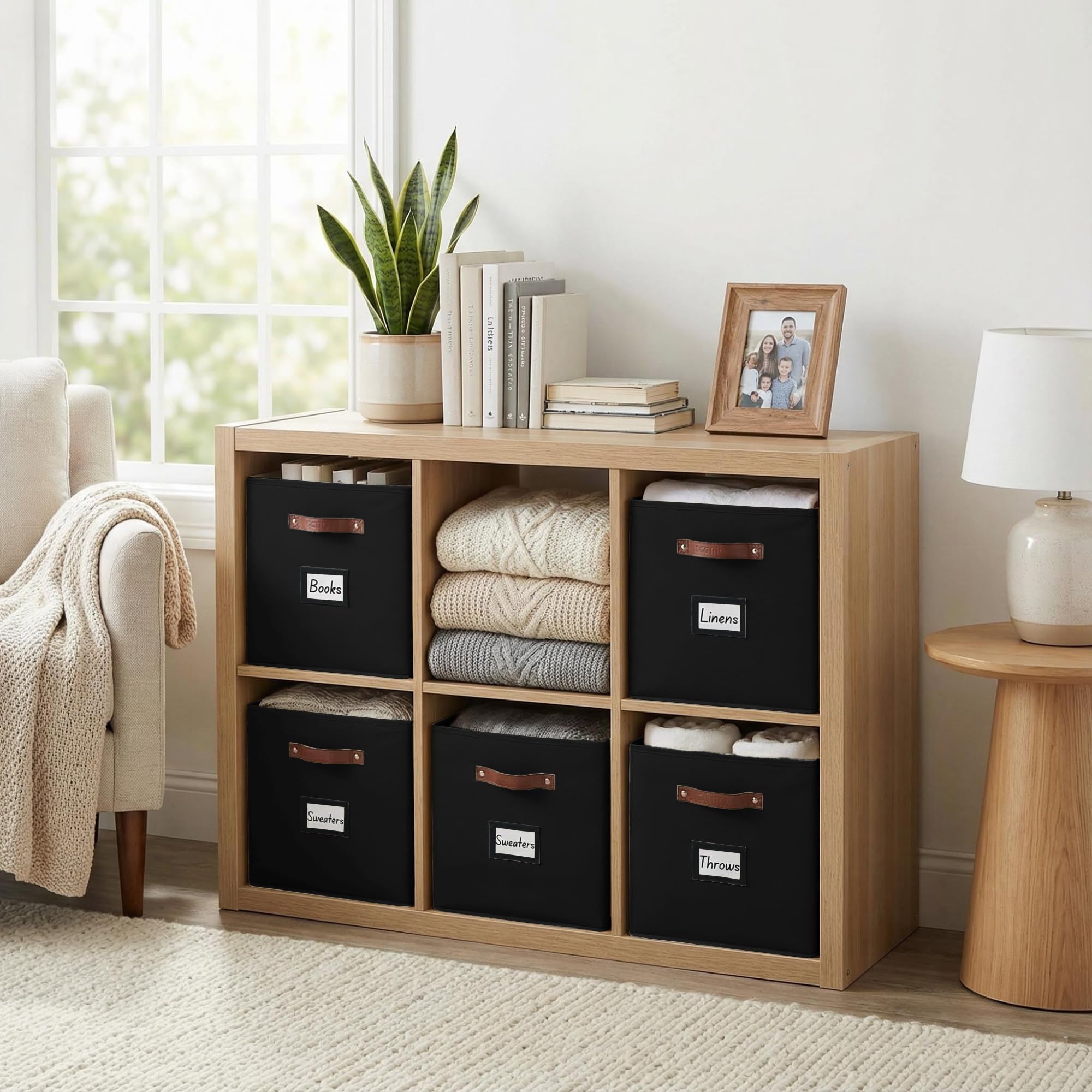 DECOMOMO cube bin in durable fabric supports long-lasting closet organization