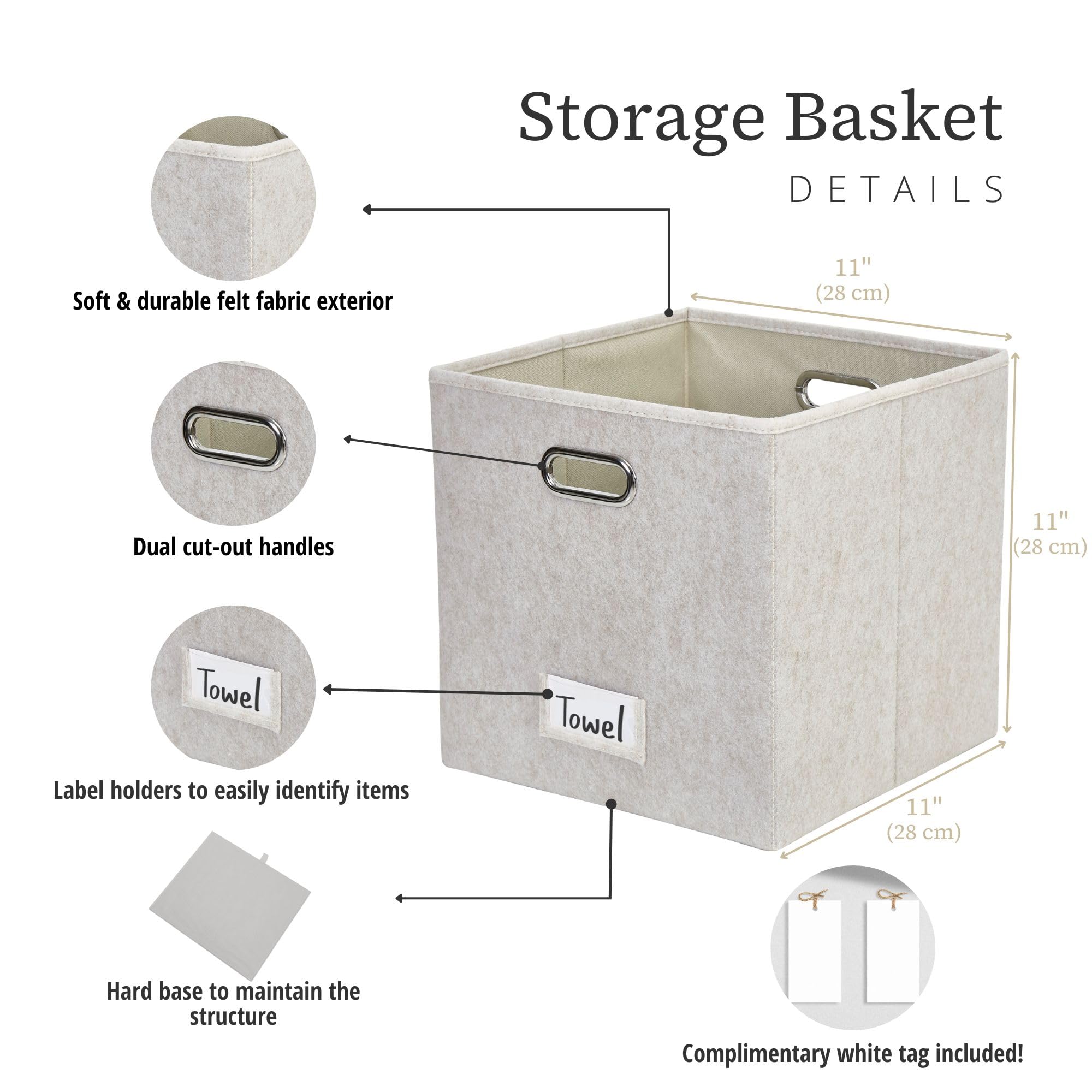 DECOMOMO easy-glide felt basket moving across a shelf