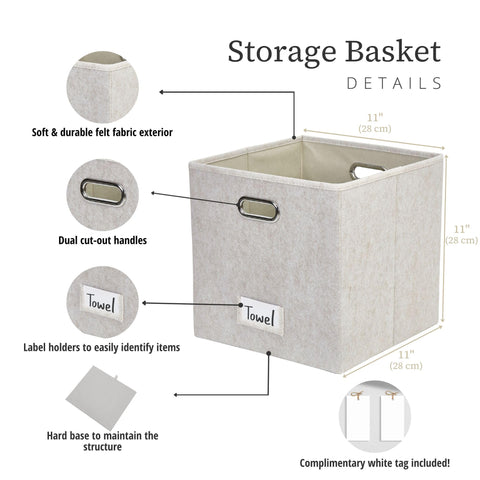 DECOMOMO easy-glide felt basket moving across a shelf