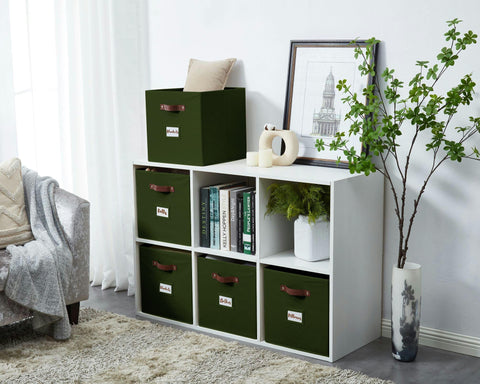 DECOMOMO olive green front label holder highlights organized labeling on the front