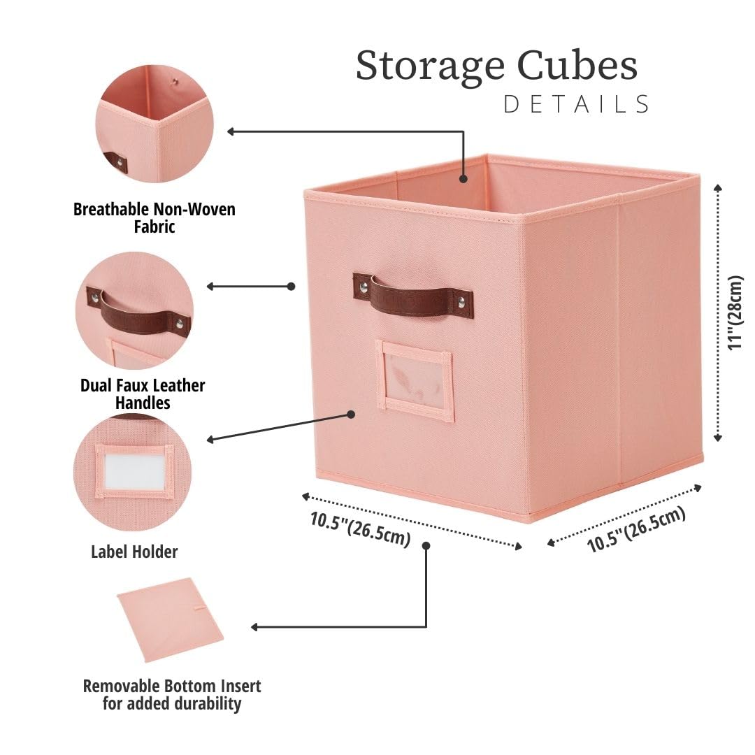 DECOMOMO rainbow storage cubes label front for quick content checks.