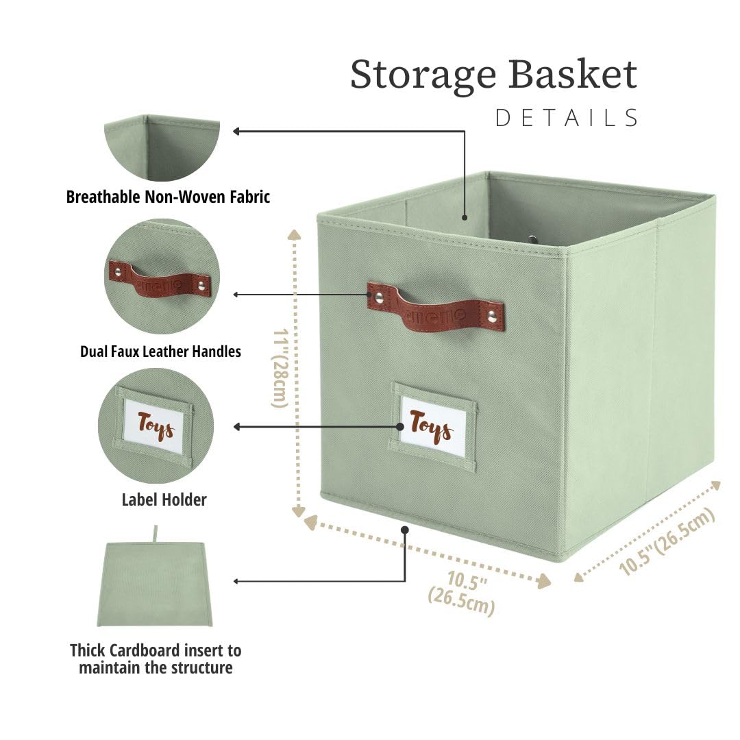 DECOMOMO fabric cube bin with dual handles for easy transport