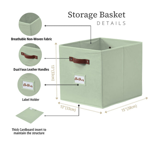 DECOMOMO cube bin displays back label slot for flexible organization.