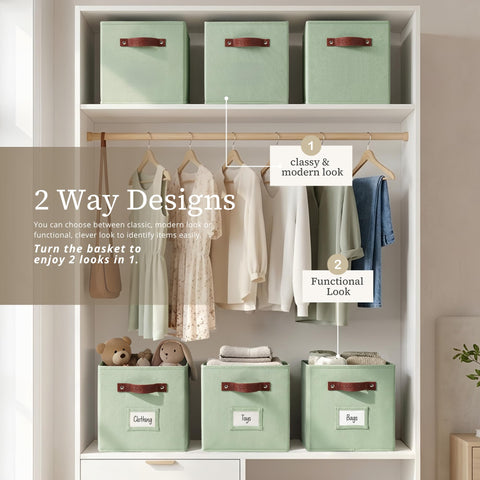 DECOMOMO dust-resistant fabric bin maintains contents with calm color.