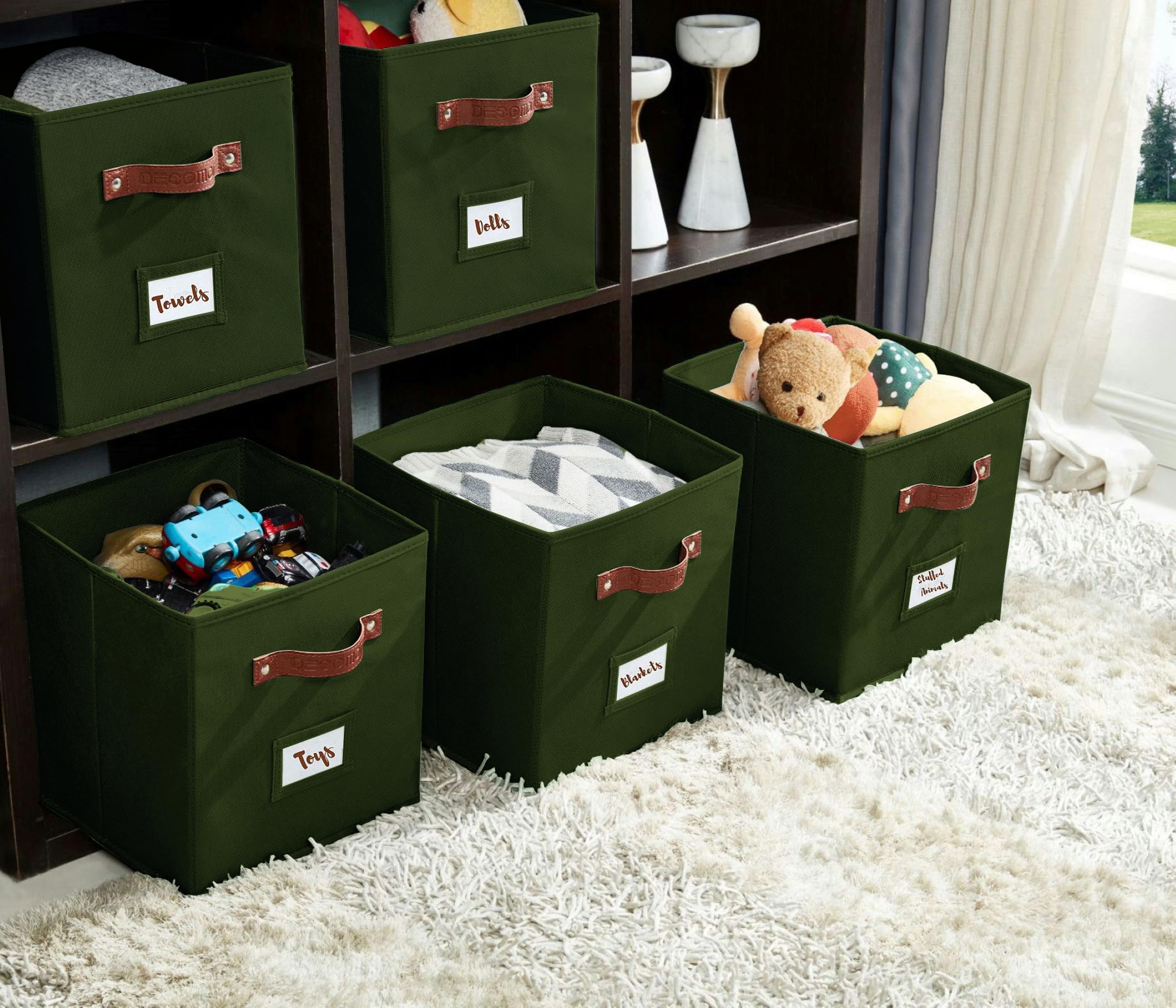DECOMOMO cubes fit IKEA Kallax shelving system for neat storage.