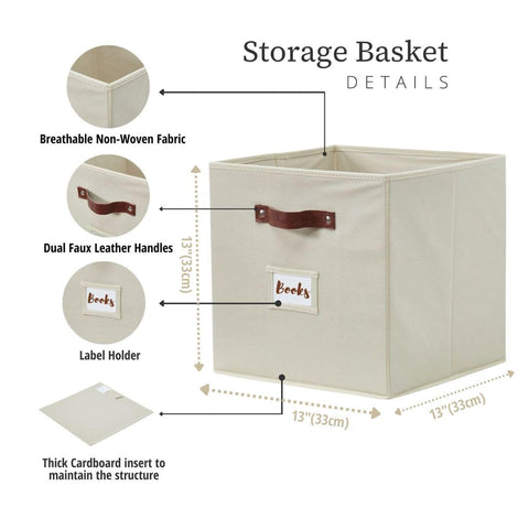 DECOMOMO storage cubes label holder on front supports quick categorization.