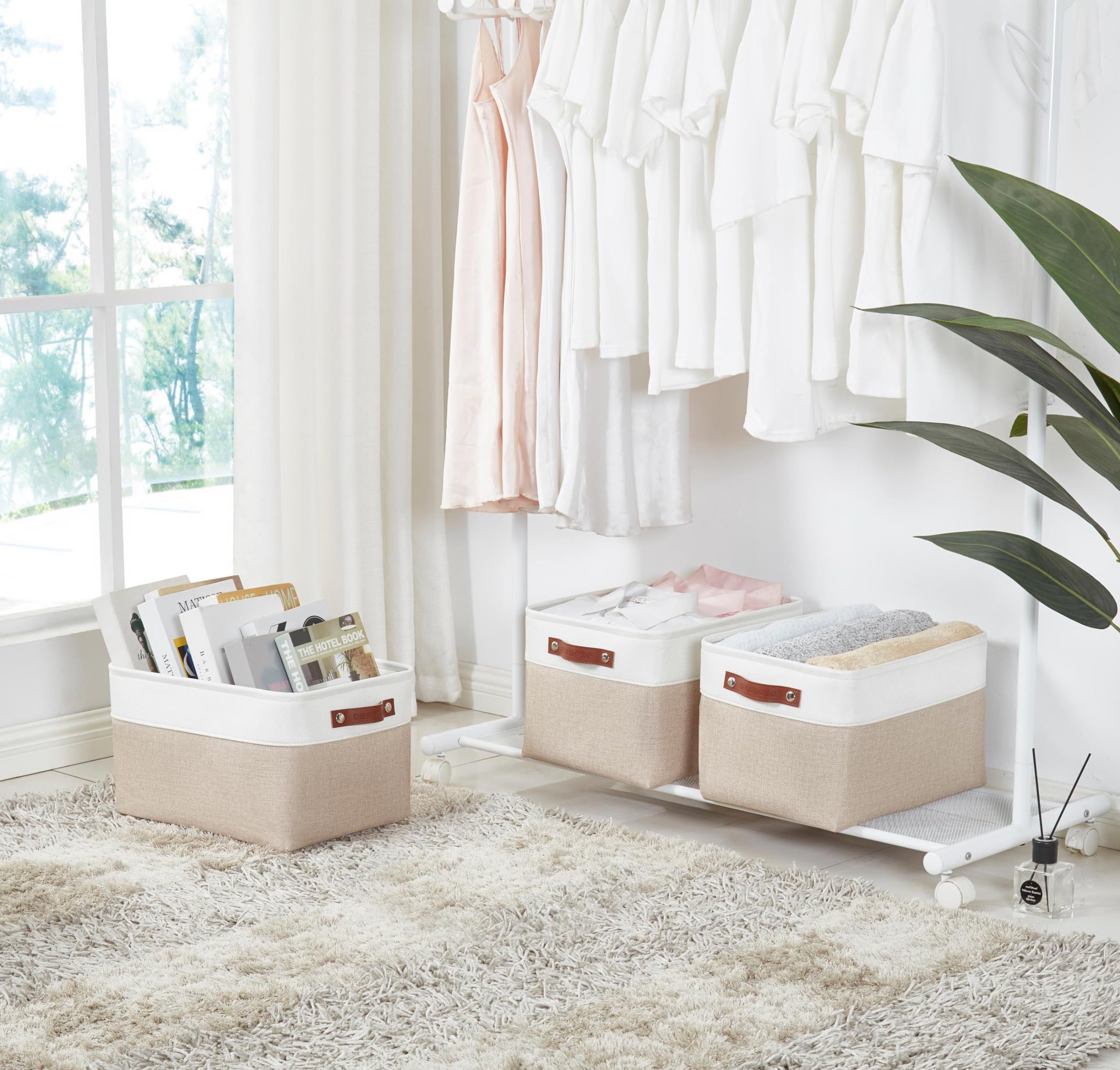 DECOMOMO three-pack system ideal for multi-room storage and decor.