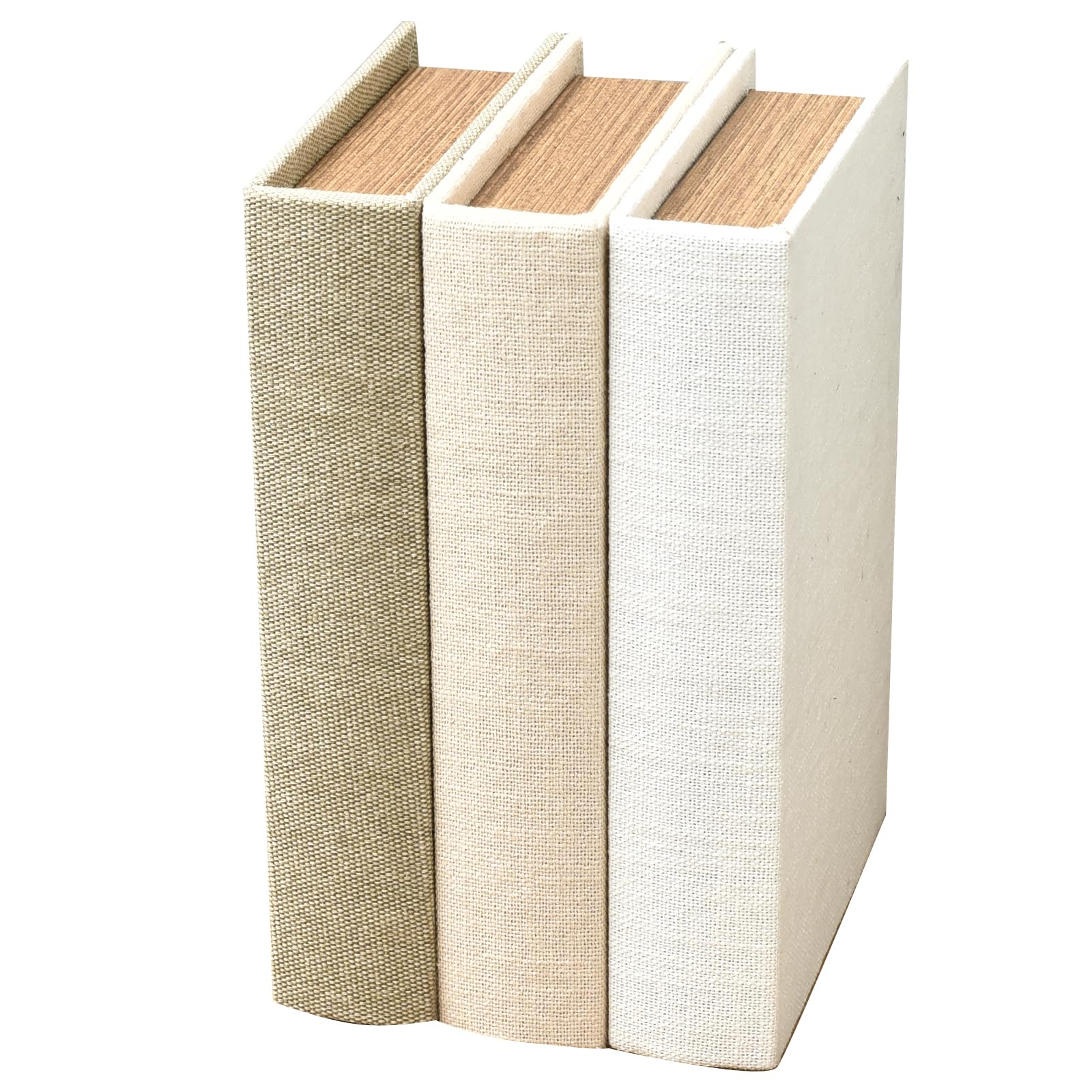 DECOR4SEASON modern book box taupe closeup with linen texture for refined décor