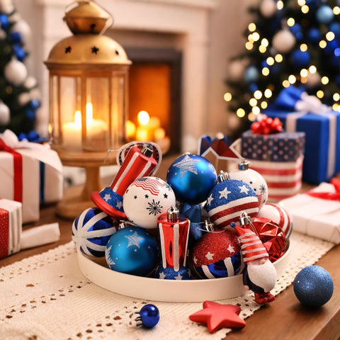 Decor by Hannah mottled-finish ornament brings depth to patriotic displays.