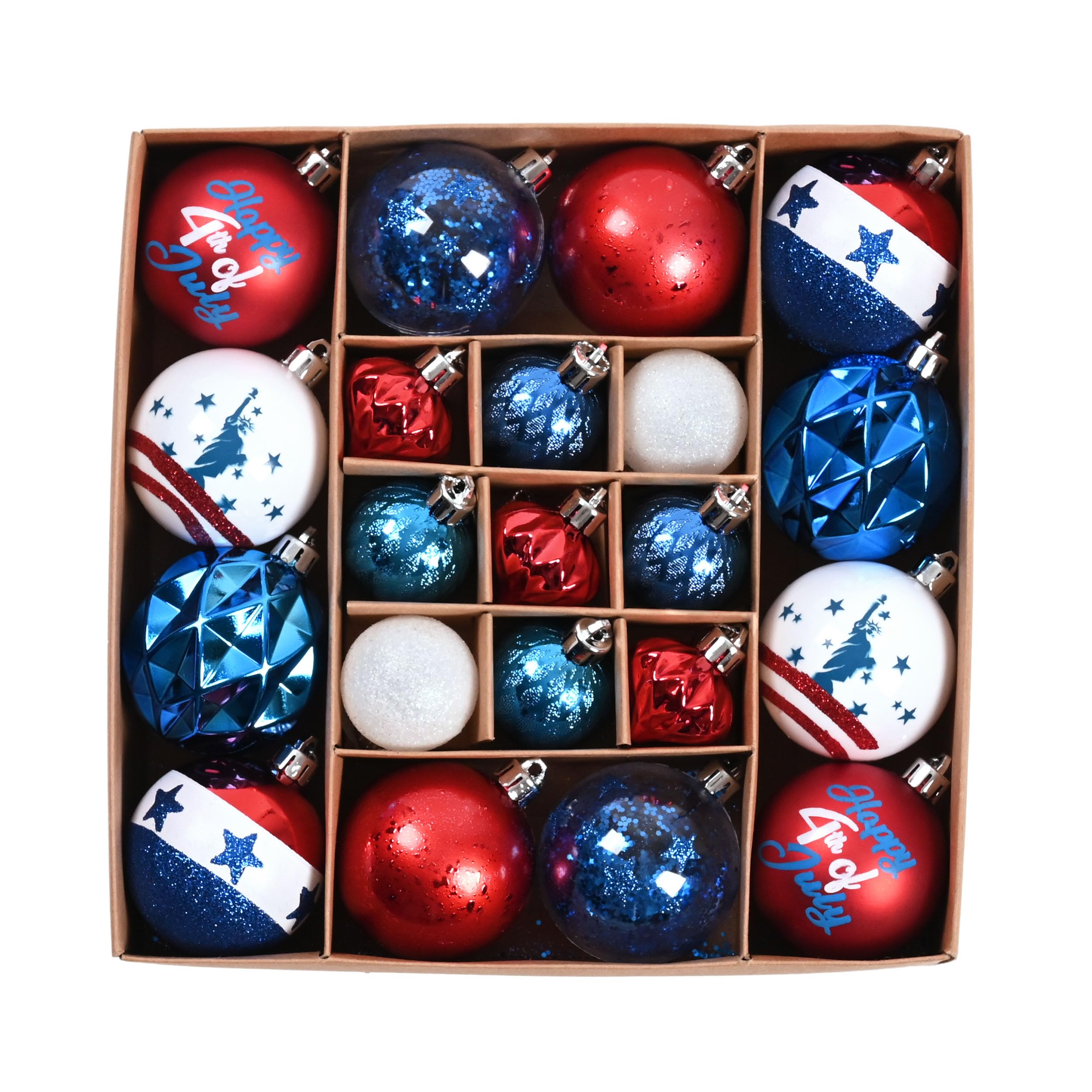 Decor by Hannah patriotic ball ornament in red, white and blue for vibrant tree décor